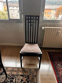 Sedie in stile Mckintosh in legno frassino nere