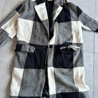 Cappotto dixie tartan nero bianco