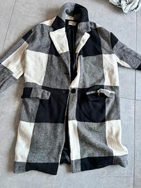 Cappotto dixie tartan nero bianco
