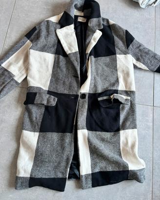 Cappotto dixie tartan nero bianco