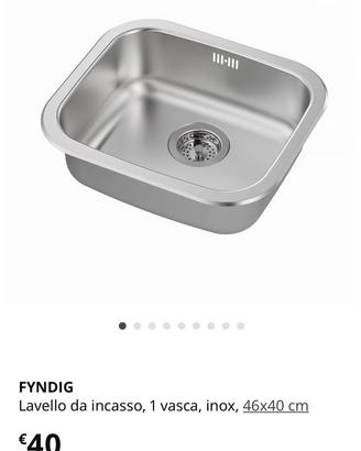 Lavello cucina 40x46 con kit di scarico