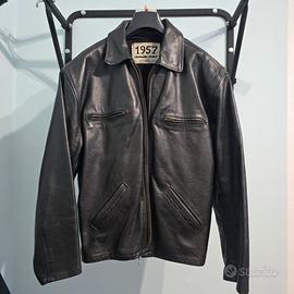 Giacca in pelle nera -taglia L