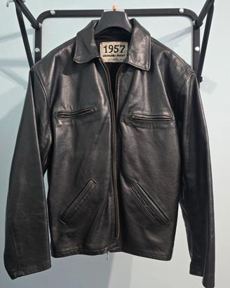 Giacca in pelle nera -taglia L