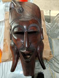 Grande Maschera tribale africana jungle legno teak
