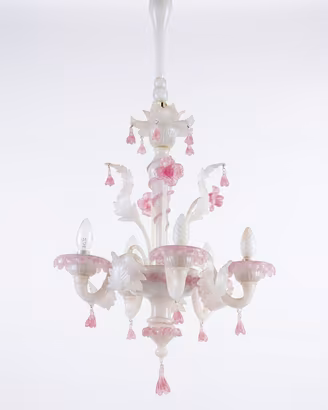 Lampadario Murano Anni 50 Antico 5 Bracci Vintage