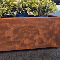 Fioriera in lamiera Corten 100x40x40 Taglio laser