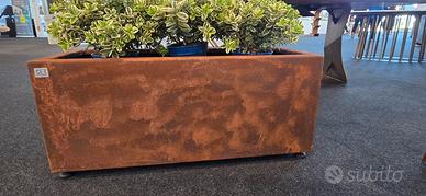 Fioriera in lamiera Corten 100x40x40 Taglio laser
