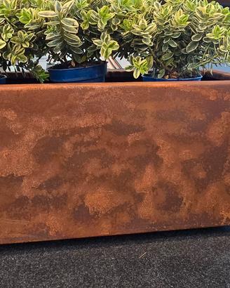 Fioriera in lamiera Corten 100x40x40 Taglio laser