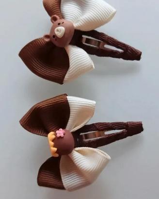 Clips capelli Bosco & Miele NUOVE panna e cioccola