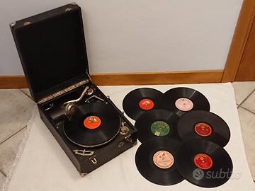 Grammofono portatile + 7 dischi