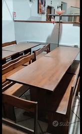 panche  tavoli  credenza in legno per pub pizzeria