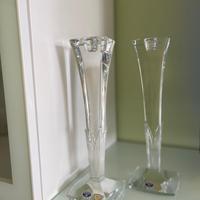 Candelabro/portacandela in cristallo di Boemia