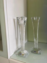 Candelabro/portacandela in cristallo di Boemia