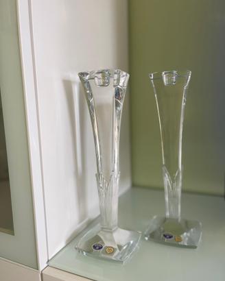 Candelabro/portacandela in cristallo di Boemia