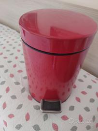 NUOVA pattumiera da bagno in metallo mai usata  