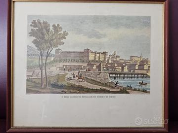Cinque stampe vedute storiche Piemonte Valle Aosta