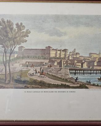 Cinque stampe vedute storiche Piemonte Valle Aosta