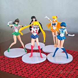 sailor moon action figure set completo 5 guerriere