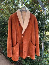Montone Shearling uomo tg 52/XL anni 80 marrone