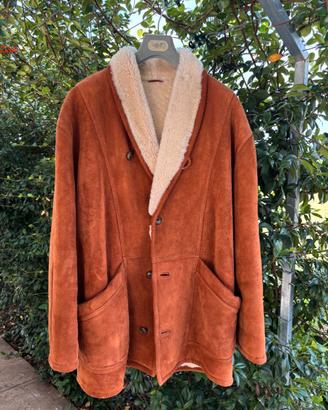 Montone Shearling uomo tg 52/XL anni 80 marrone