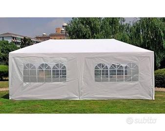 Gazebo per feste  3x6 metri, bianco con pareti