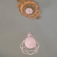 Lampada a sospensione vintage industriale bianca