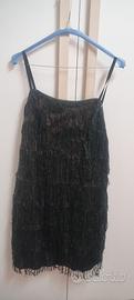 Vestito nero pailletes a frange