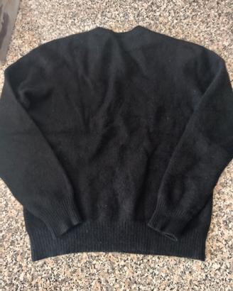 Maglione Sisley nero scollo V basic maniche lunghe
