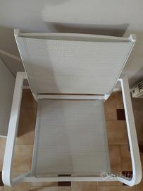 Sedia con braccioli in alluminio e tessuto 