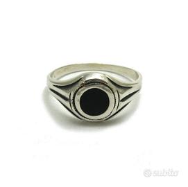 Anello mignolo argento925 laccatura nera misura 11
