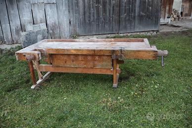 BANCO DA FALEGNAME ANTICO IN FAGGIO