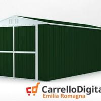 Box garage auto in Acciaio 327x611 verde scuro