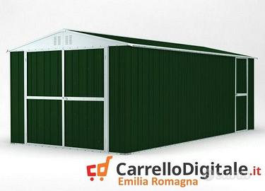 Box garage auto in Acciaio 327x611 verde scuro