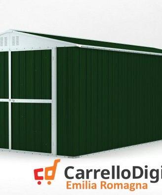 Box garage auto in Acciaio 327x611 verde scuro