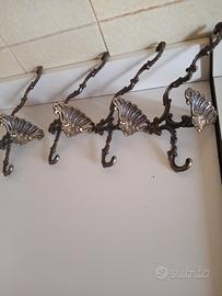 appendiabiti vintage in ottone massiccio 