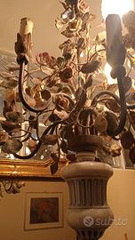 lampadario e due applique di Capodimonte anni  '70