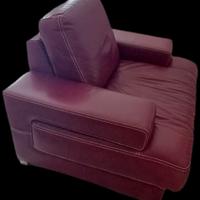 Poltrona/divano e pouf  in vera pelle 