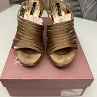 Scarpe raso beige tacco 10 marca L’amour