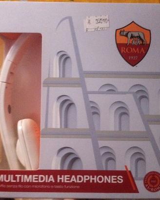 AS ROMA CUFFIA BLUETOOTH ORIGINALE CON MICROFONO
