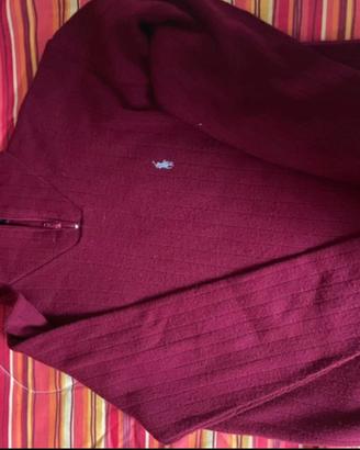 Maglione rosso zip