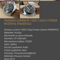 Panerai Manuale con Riserva di carica 