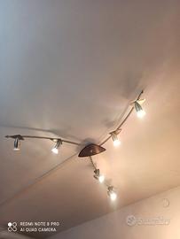 Lampadario grande moderno a 6 faretti orientabili 
