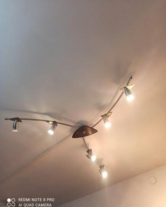 Lampadario grande moderno a 6 faretti orientabili 