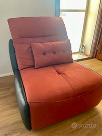 Poltrona mattone in pelle
