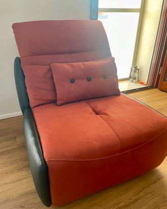 Poltrona mattone in pelle