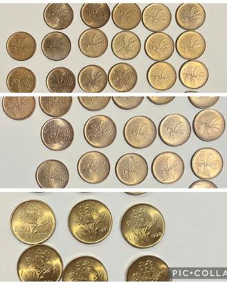 Lotto Grande Monete 20 Lire Italiane