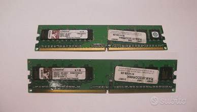n.2 moduli Ram Kingston DDR2 512MB 667MHZ