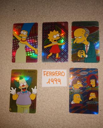 Card I Simpsons Metallizzate Ferrero 1999