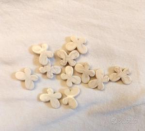 200 Perline a forma di farfalla color avorio