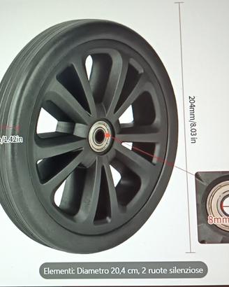 2 Ruote per tagliaerba o carrello